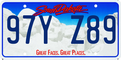 SD license plate 97YZ89