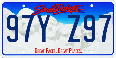 SD license plate 97YZ97