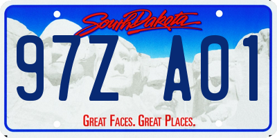 SD license plate 97ZA01
