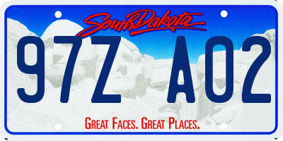 SD license plate 97ZA02