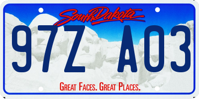 SD license plate 97ZA03