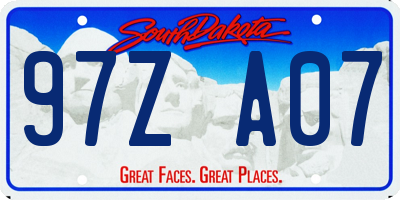 SD license plate 97ZA07