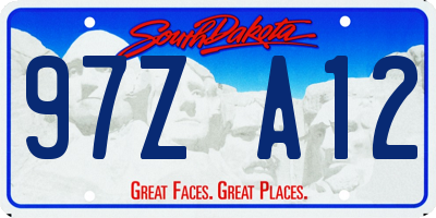 SD license plate 97ZA12