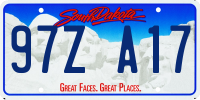 SD license plate 97ZA17