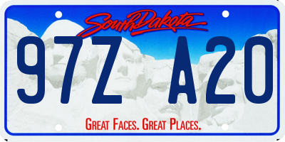 SD license plate 97ZA20