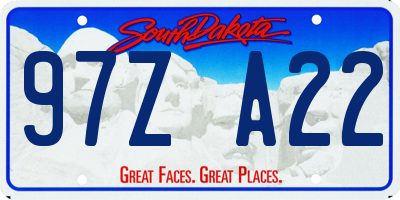 SD license plate 97ZA22