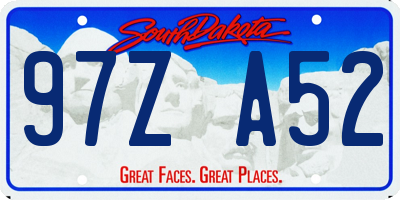 SD license plate 97ZA52