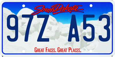 SD license plate 97ZA53