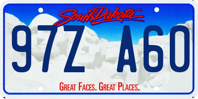 SD license plate 97ZA60