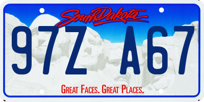 SD license plate 97ZA67