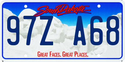 SD license plate 97ZA68