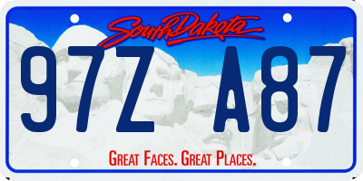 SD license plate 97ZA87