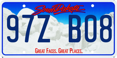 SD license plate 97ZB08