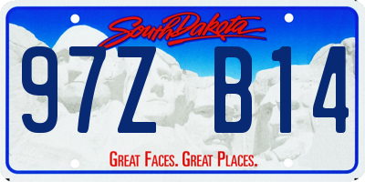 SD license plate 97ZB14