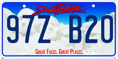 SD license plate 97ZB20