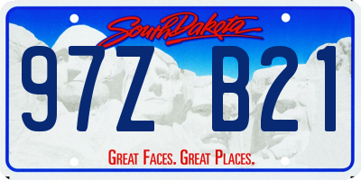SD license plate 97ZB21