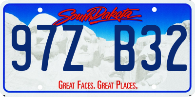 SD license plate 97ZB32