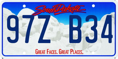 SD license plate 97ZB34