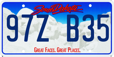 SD license plate 97ZB35