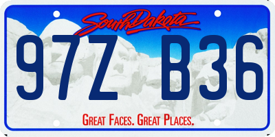 SD license plate 97ZB36