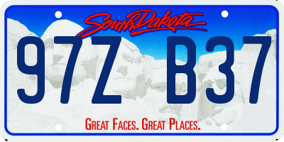 SD license plate 97ZB37