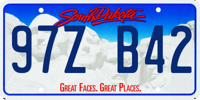 SD license plate 97ZB42