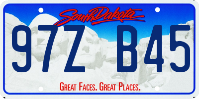 SD license plate 97ZB45