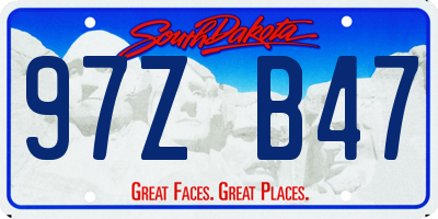SD license plate 97ZB47