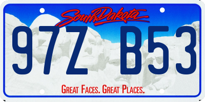 SD license plate 97ZB53