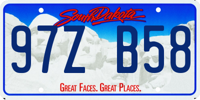 SD license plate 97ZB58