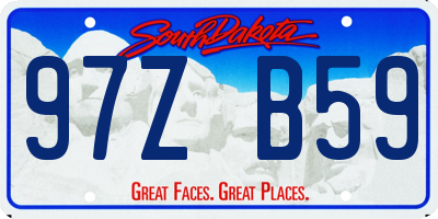 SD license plate 97ZB59