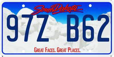SD license plate 97ZB62