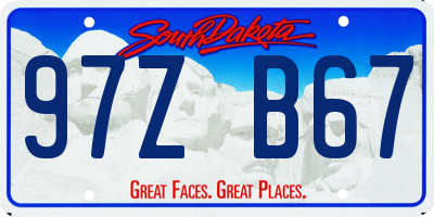 SD license plate 97ZB67