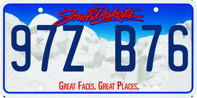 SD license plate 97ZB76
