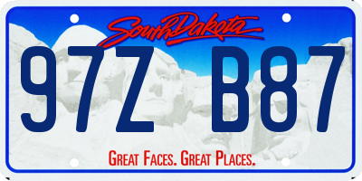 SD license plate 97ZB87