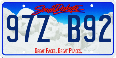 SD license plate 97ZB92