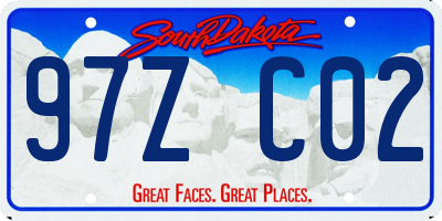 SD license plate 97ZC02