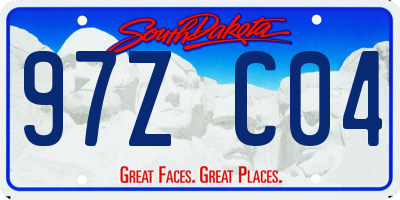 SD license plate 97ZC04