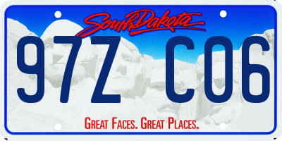 SD license plate 97ZC06