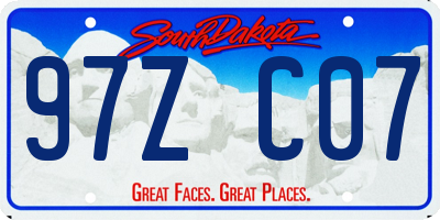 SD license plate 97ZC07