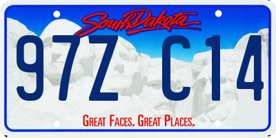 SD license plate 97ZC14