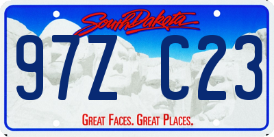 SD license plate 97ZC23