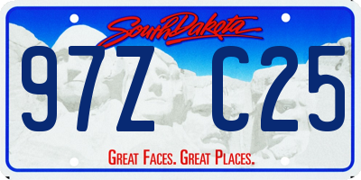 SD license plate 97ZC25