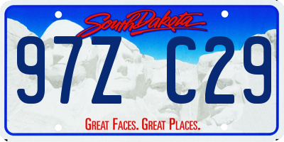 SD license plate 97ZC29