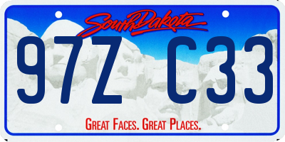 SD license plate 97ZC33