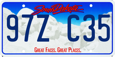 SD license plate 97ZC35