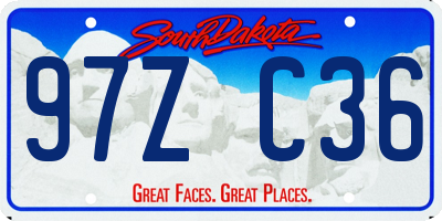 SD license plate 97ZC36