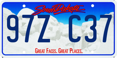 SD license plate 97ZC37