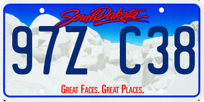 SD license plate 97ZC38