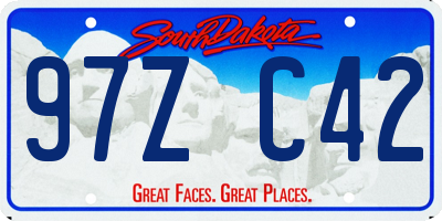 SD license plate 97ZC42